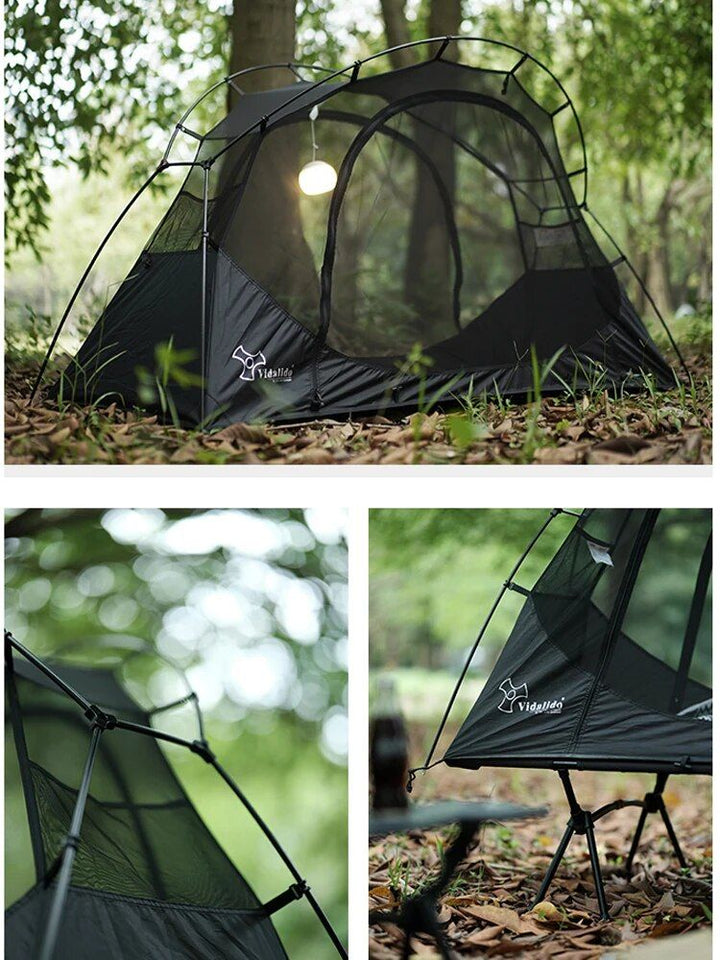 Lightweight Single Person Outdoor Camping Bed Tent with Mosquito Net and Aluminum Poles