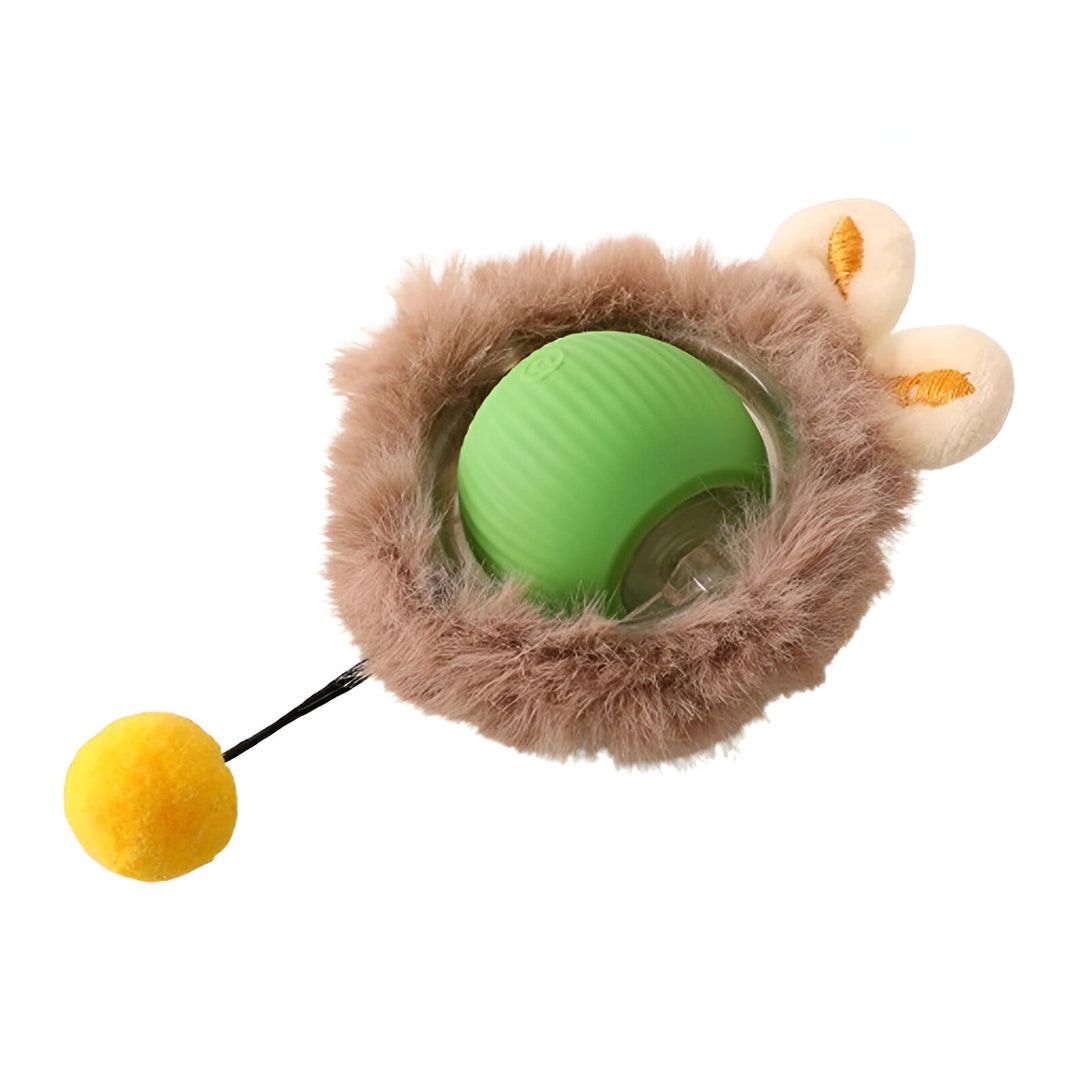 Interactive Rolling Ball Toy for Cats with Snake Tail – USB Rechargeable, Plush Design