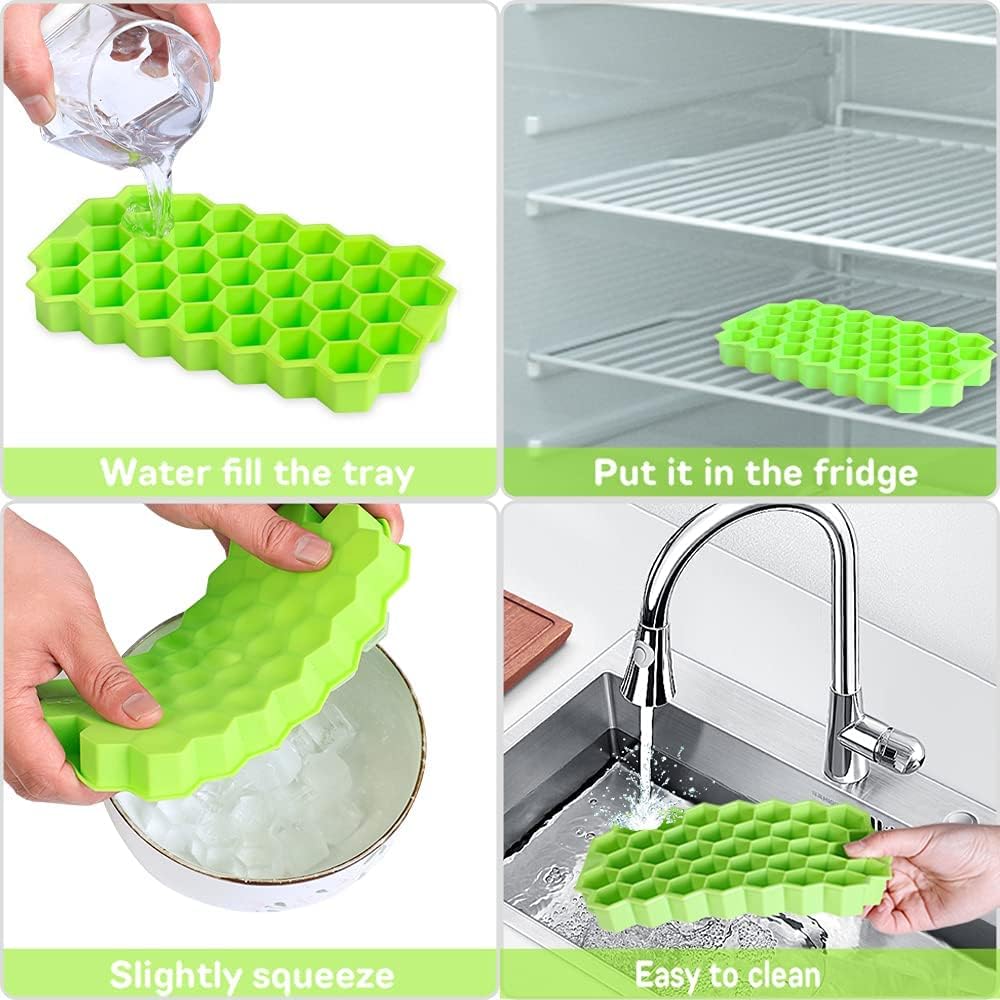 37-Cavity Honeycomb Silicone Ice Cube Tray