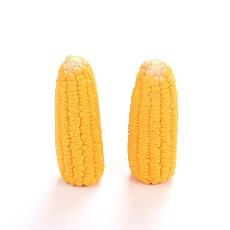 Durable Corn-Shaped Squeaky Latex Toy for Small Dogs - Ideal for Chewing & Training