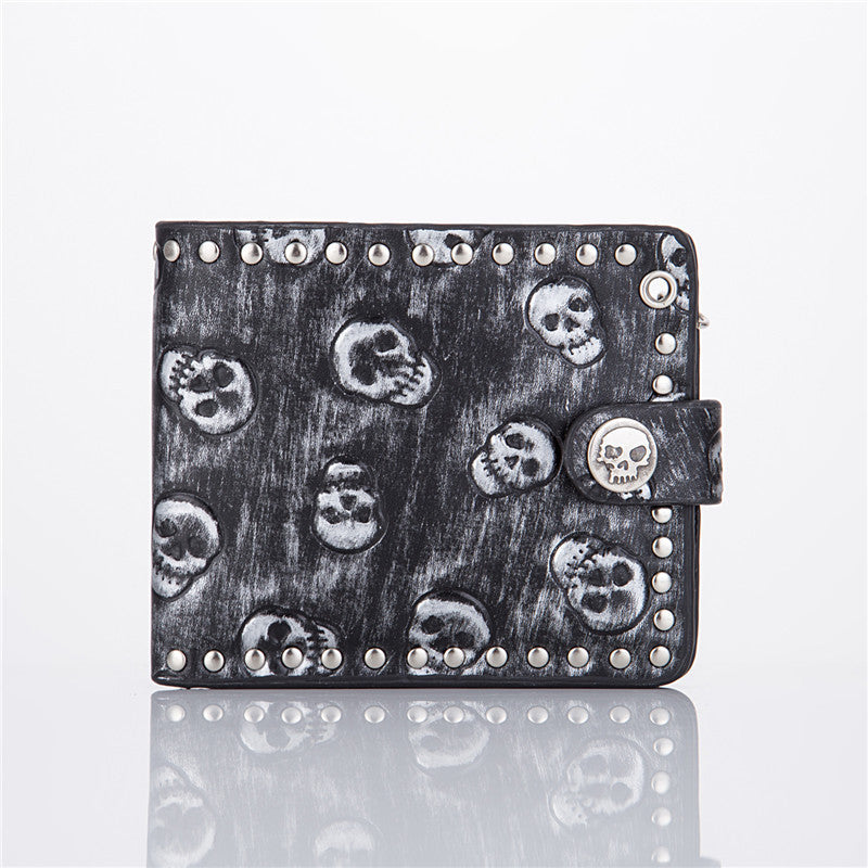 Punk Rock Wallet Skull Anti-theft Chain Clutch