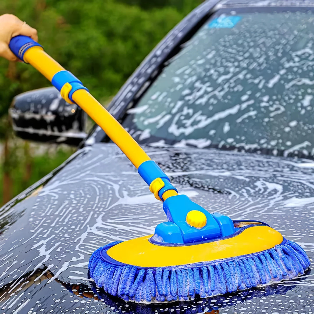 Adjustable Telescoping Car Wash Mop with Super Absorbent Chenille Brush Head