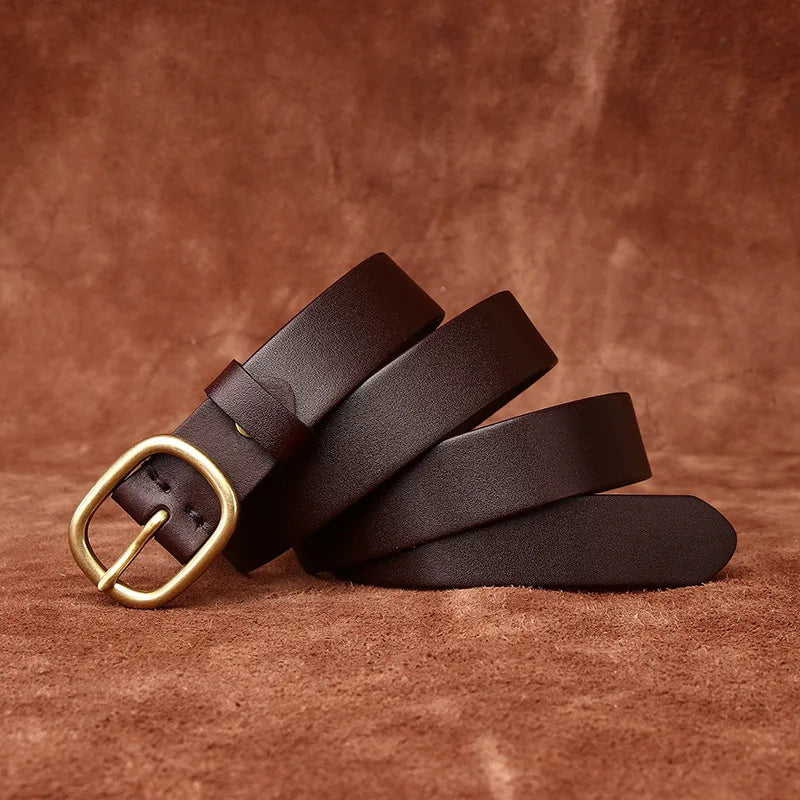 2.8CM Genuine Leather Women's Fashion Belt - Vintage Pin Buckle Strap