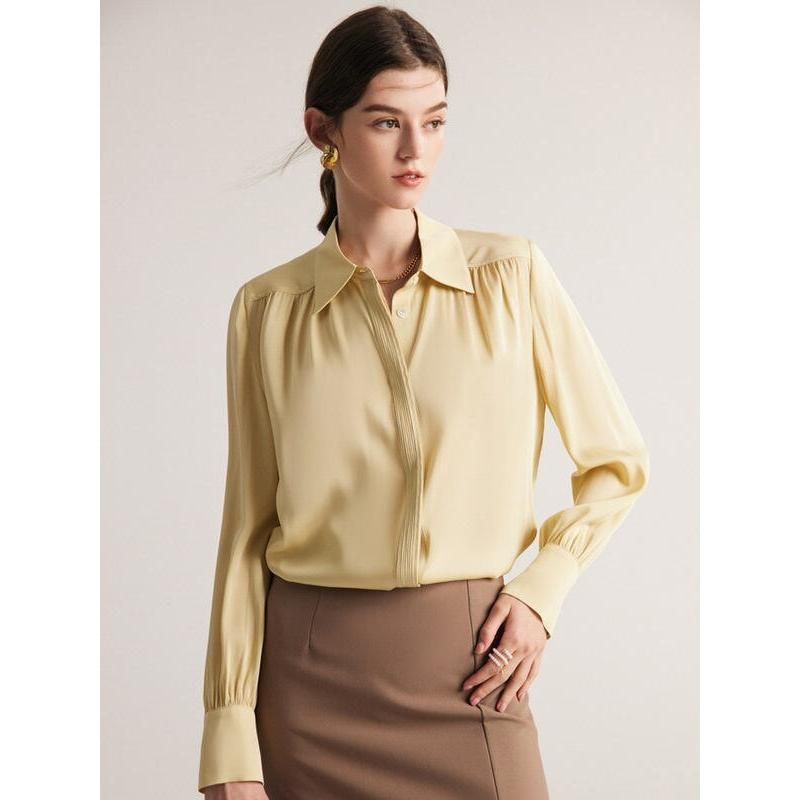 Elegant Long Sleeve Silk Blouse for Women