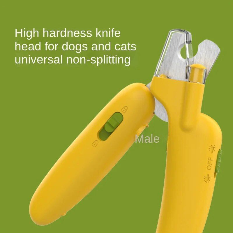 Banana Shaped LED Pet Nail Clipper & Multi-Functional Sharpener for Cats and Dogs