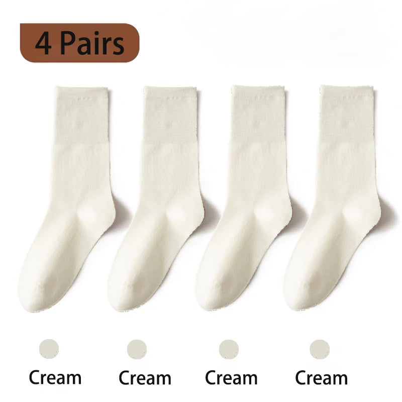 4 Pairs Women's Loose Cotton Socks