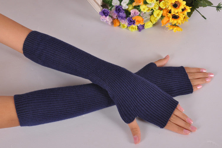 Women Autumn And Winter Long Thick Cashmere Arm Sleeves