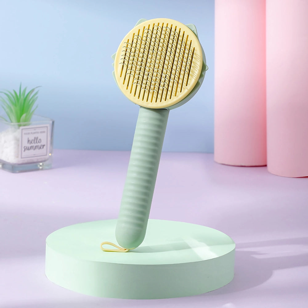 Self-Cleaning Cat and Dog Hair Brush with One-Click Fur Removal