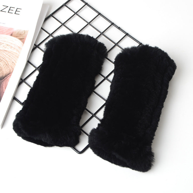 Autumn And Winter Warm Thickening Female Student Writing Knitted Gloves