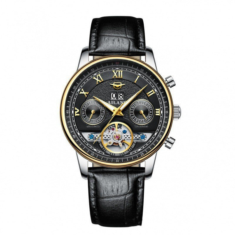 Automatic Mechanical Sun Moon Stars Business Men's Watch