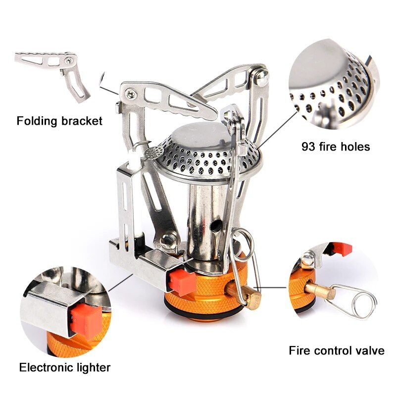 Portable Titanium Gas Stove for Outdoor Adventure – Lightweight, Durable, & Compact