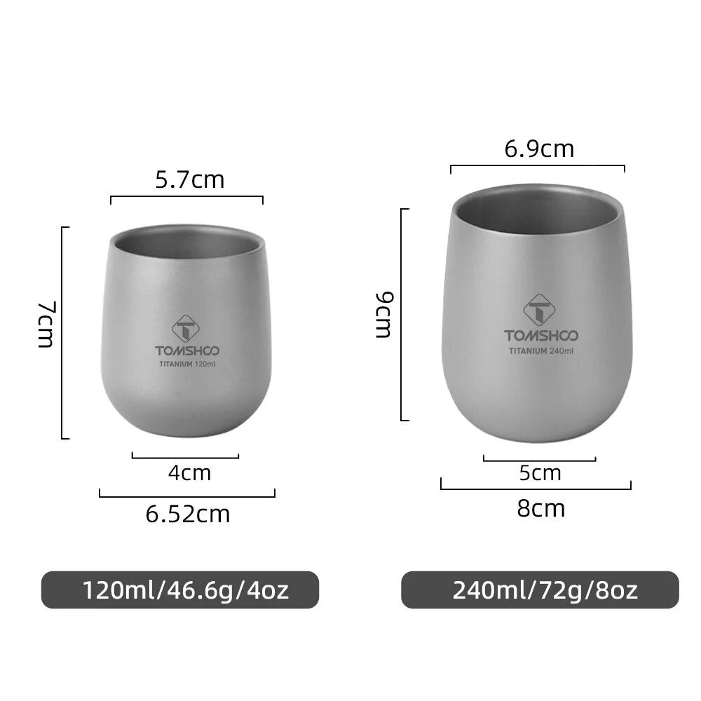 Double-Wall Insulated Titanium Camping Mug