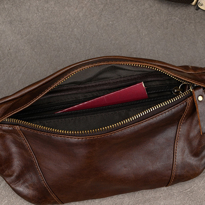 Leather Pocket Mobile Phone Bag Men's Simplicity Fashion Messenger Bag