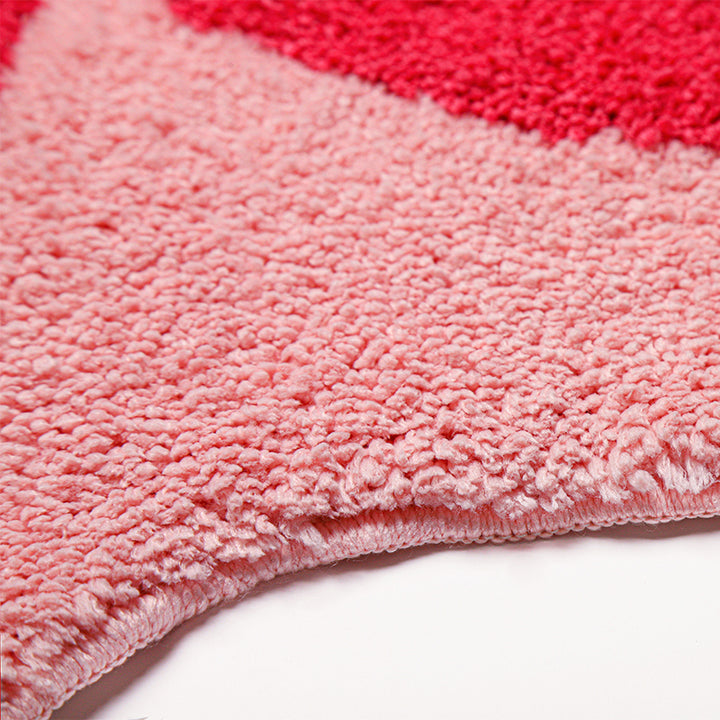 Irregular Shaggy Faux Wool Pink Area Rug for Bedroom and Living Room