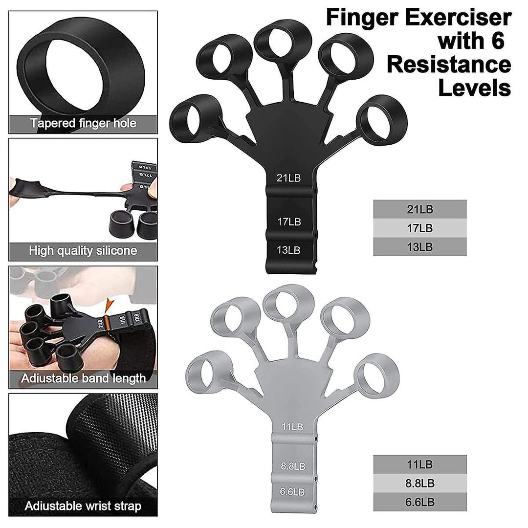 Silicone Finger Strength Trainer - Adjustable Resistance Hand Grip Exerciser