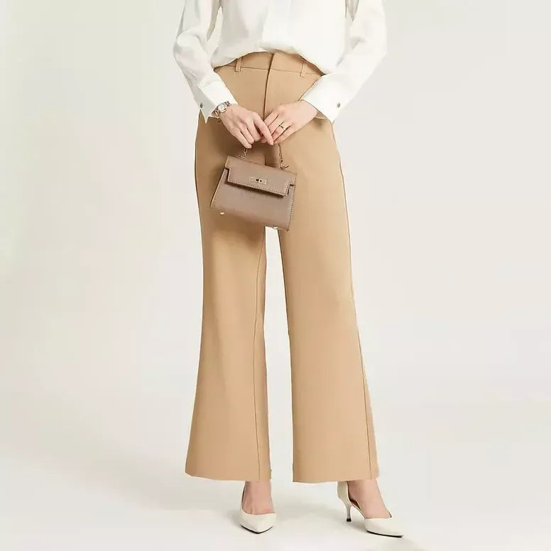 Elegant Office Lady Straight Trousers