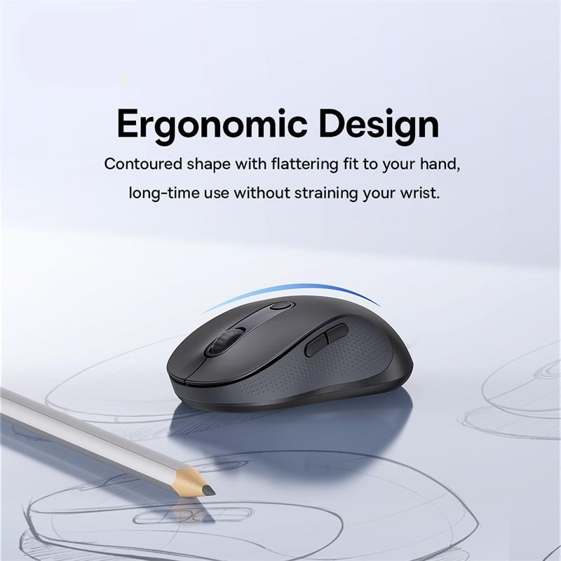 Wireless Bluetooth 5.2 Mouse 4000DPI - Ergonomic Design with 6 Quiet Buttons for Multi-Device Compatibility