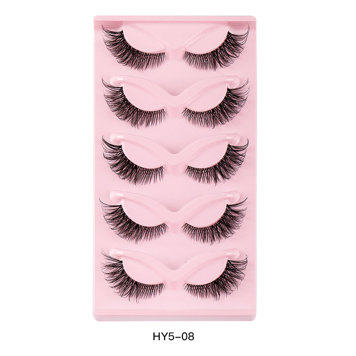 5 Pair 3D Cat Eye Fox Eye Lashes