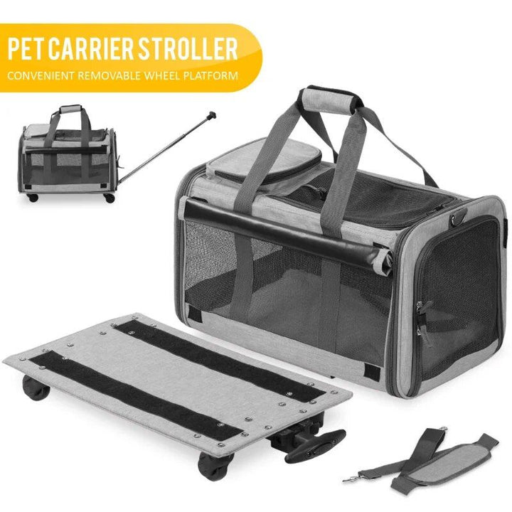 Mesh Dog Carrier with Wheels