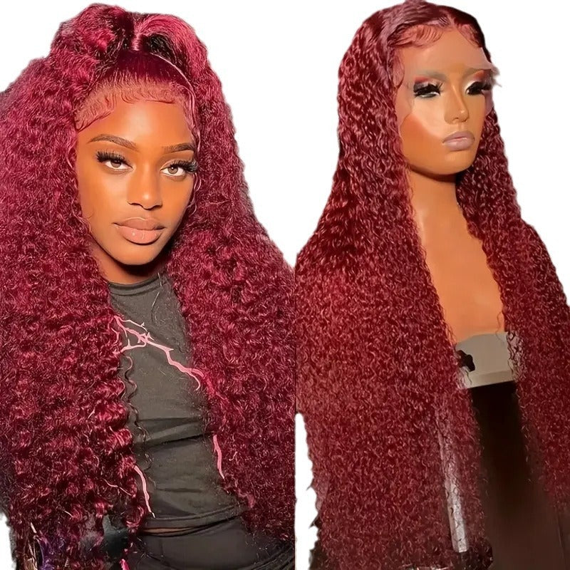 Fashionable Wine Red Curly Hair Wig