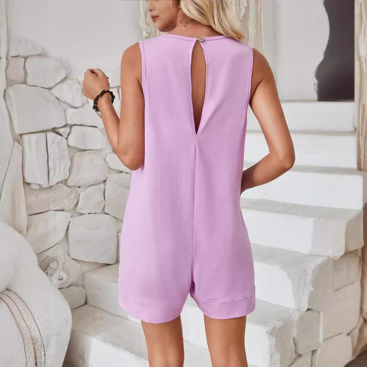 Women Sleeveless Shorts Jumpsuit With Pockets Fashion Beach Pants Summer Clothing