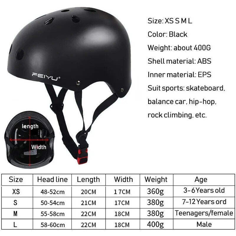 Knee, Elbow, Wrist Pads & Helmet for Skating and Cycling