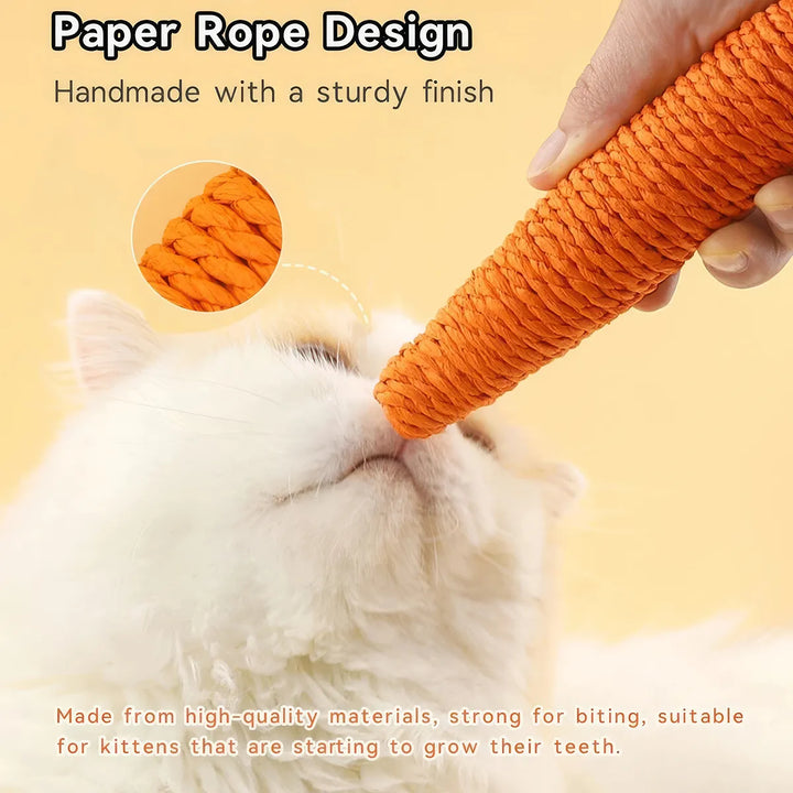 Interactive Carrot Cat Toy: Enticing Bite-Resistant Fun!