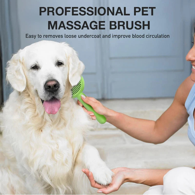 Self-Cleaning Pet Grooming Brush for Cats & Dogs