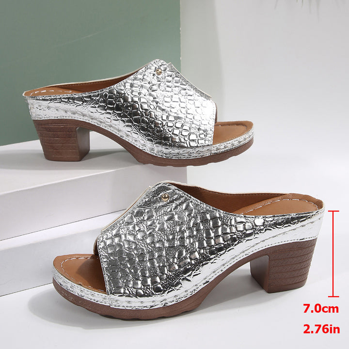 Women's Peep Toe Slippers Plus Size Wedge Sandals