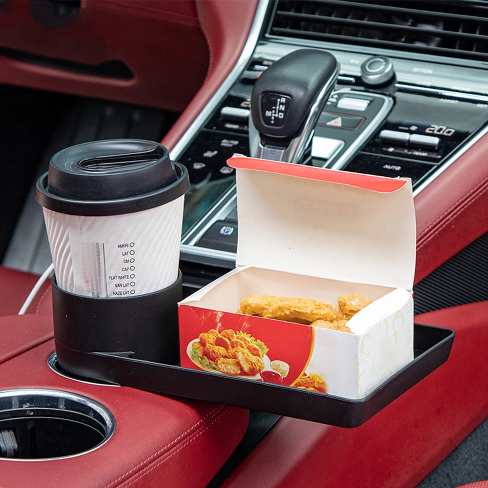 Space-Saving Car Cup Holder Tray