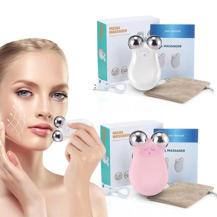 5-Gear Rechargeable Face Massager: Electric Micro-Current & 3D EMS Firming Technology