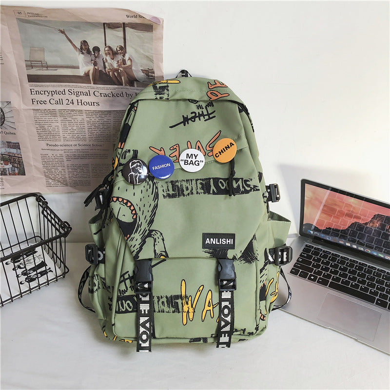 Large Capacity Fashion Outdoor Casual Graffiti Backpack