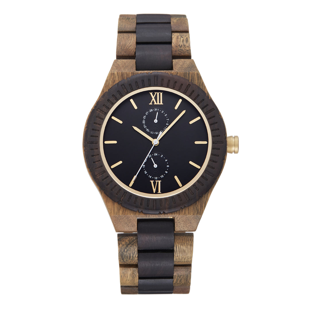 Men's Multi-functional Wooden Watch Quartz Movement