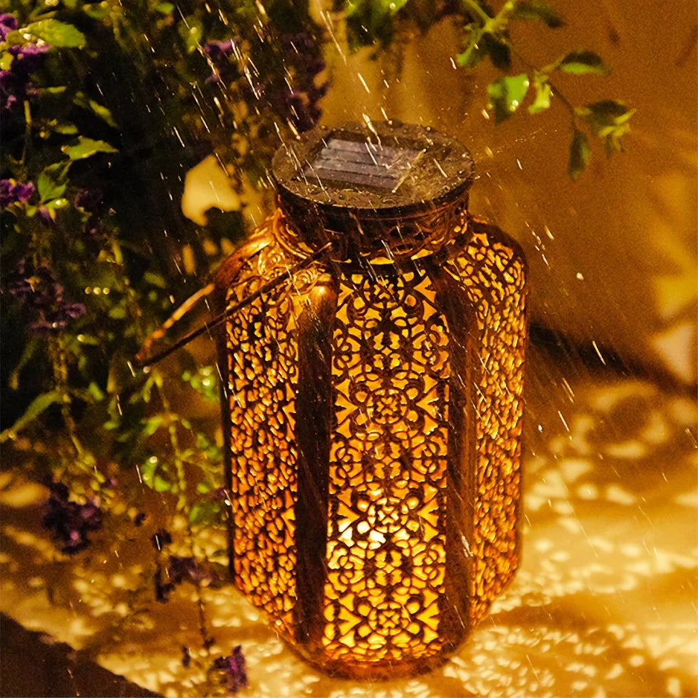 Vintage Solar Iron Art Lantern