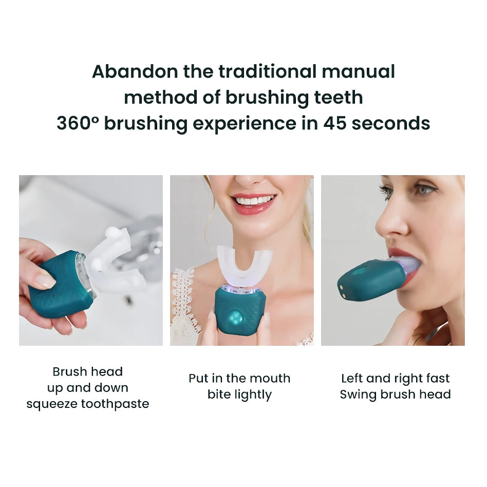 U-Shaped Ultrasonic Electric Toothbrush with 360° Sonic Cleaning