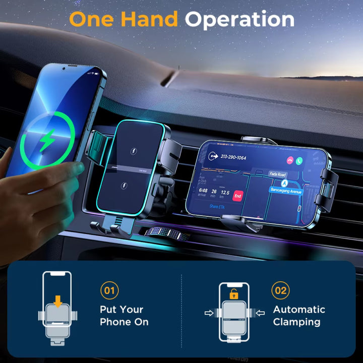 15W Wireless Car Charger & Phone Holder