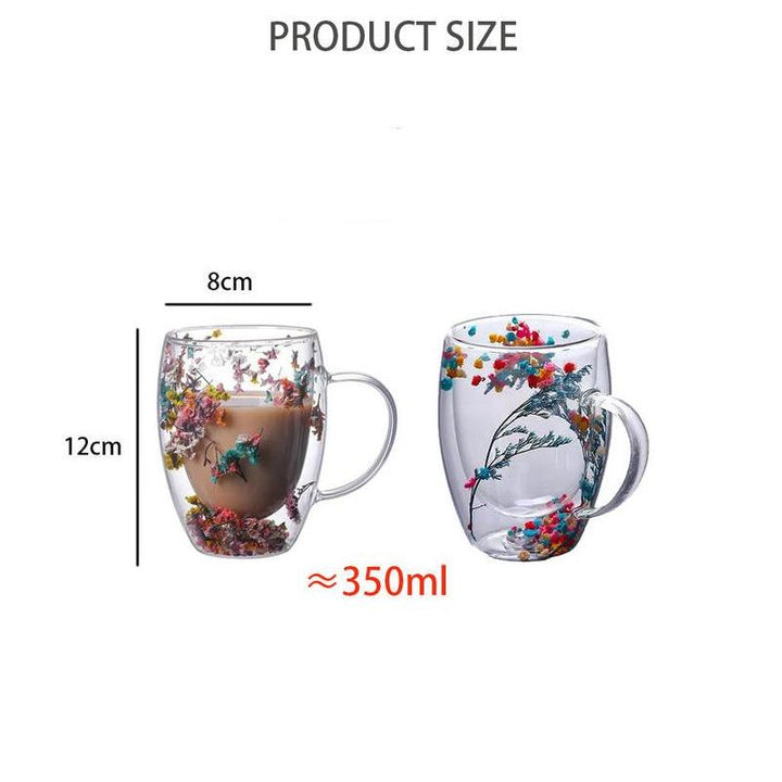 Double Wall Glass Tea Mug with Handle