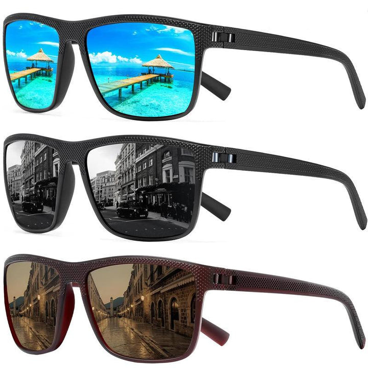 3PCS Square Polarized Sunglasses