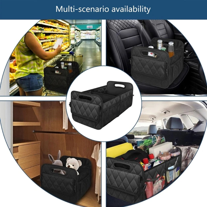 Foldable Car Trunk Storage Organizer with Adjustable Dividers