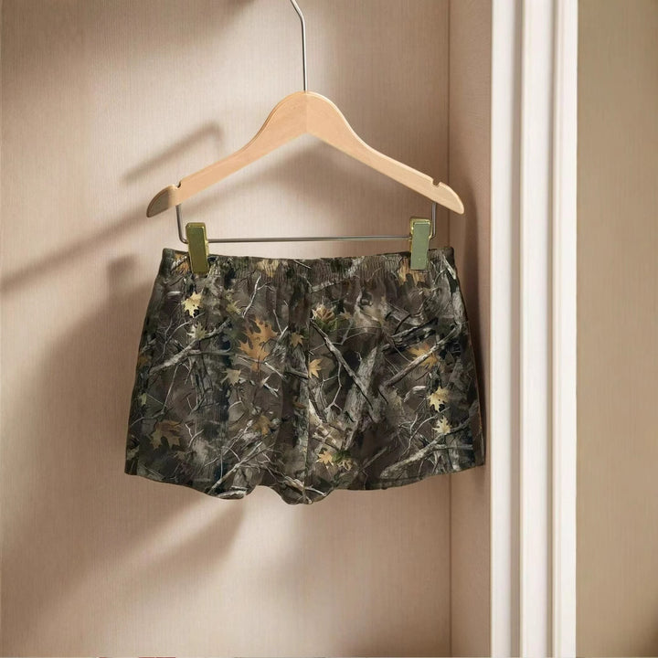 Women's Loose Casual Drawstring Branch Camouflage Printing Shorts