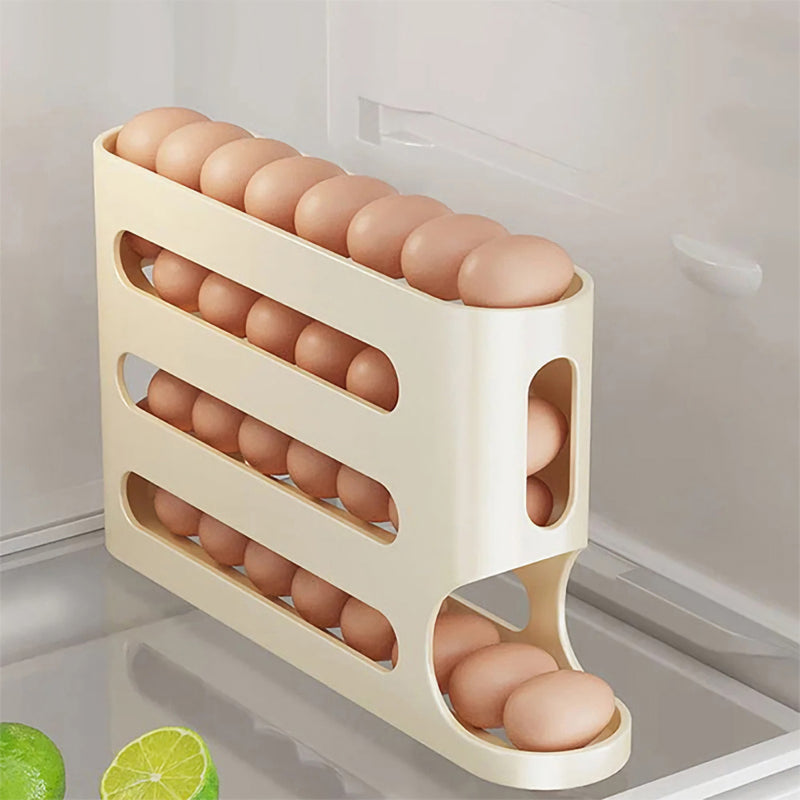 Egg Holder Organizer with Sliding Rail Shelf