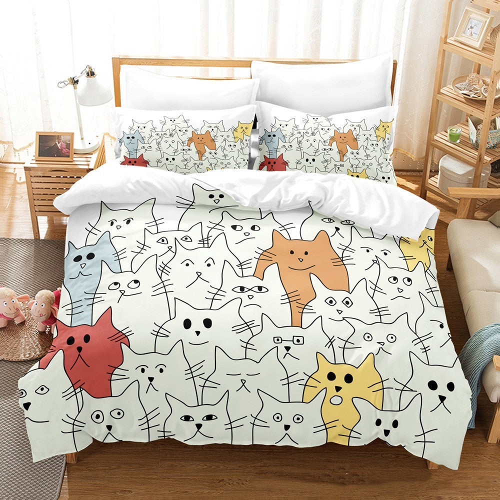 Home Textile Cat Series Three-piece Set