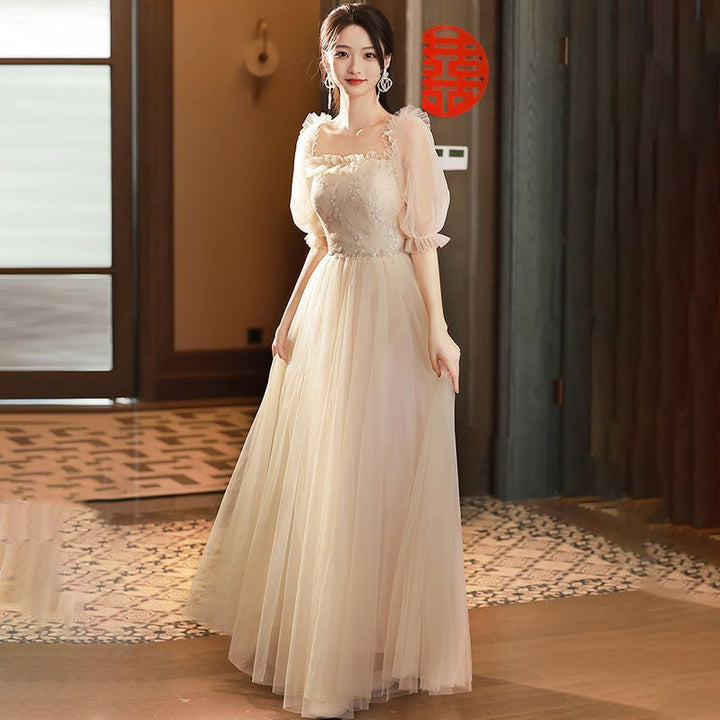 Champagne Bridesmaid Dress Slimming High Sense