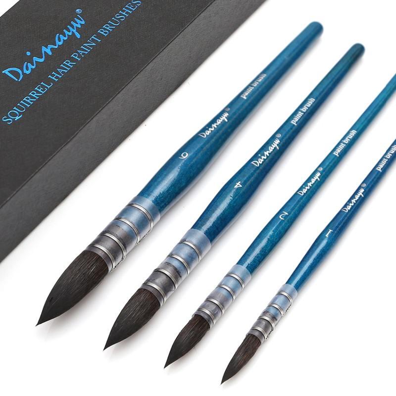 Premium Squirrel & Horse Hair Watercolor Brushes Set