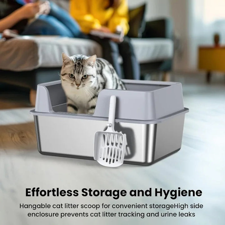 Stainless Steel Cat Litter Box with Lid