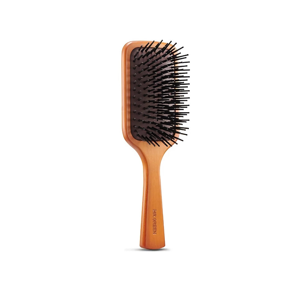 Natural Maple Wood Scalp Massage Hair Brush with Fine Tooth Comb