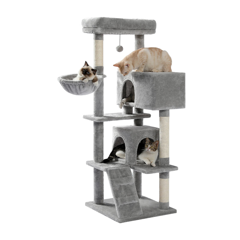 Cat Tree for Large Cats with Spacious Perch & Hammock