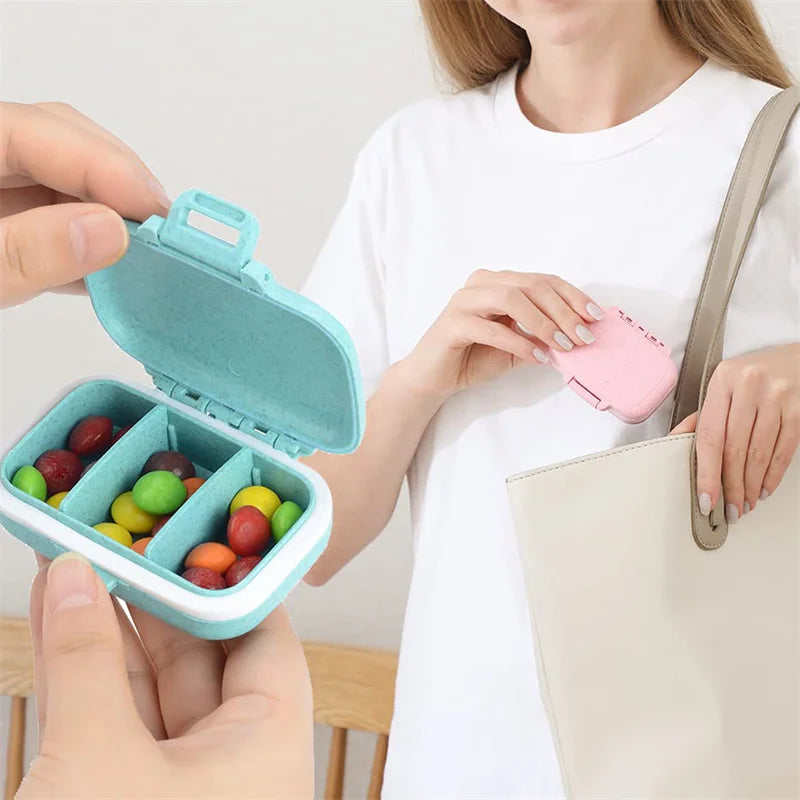 Mini Portable 3-Grids Pill Organizer Box