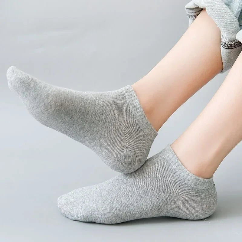 Breathable Ankle Socks - 5/10 Pairs Low-Cut Cotton Sport Socks