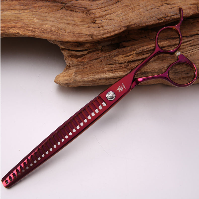 Professional 8-Inch Titanium-Coated Thinning Shears for Pets